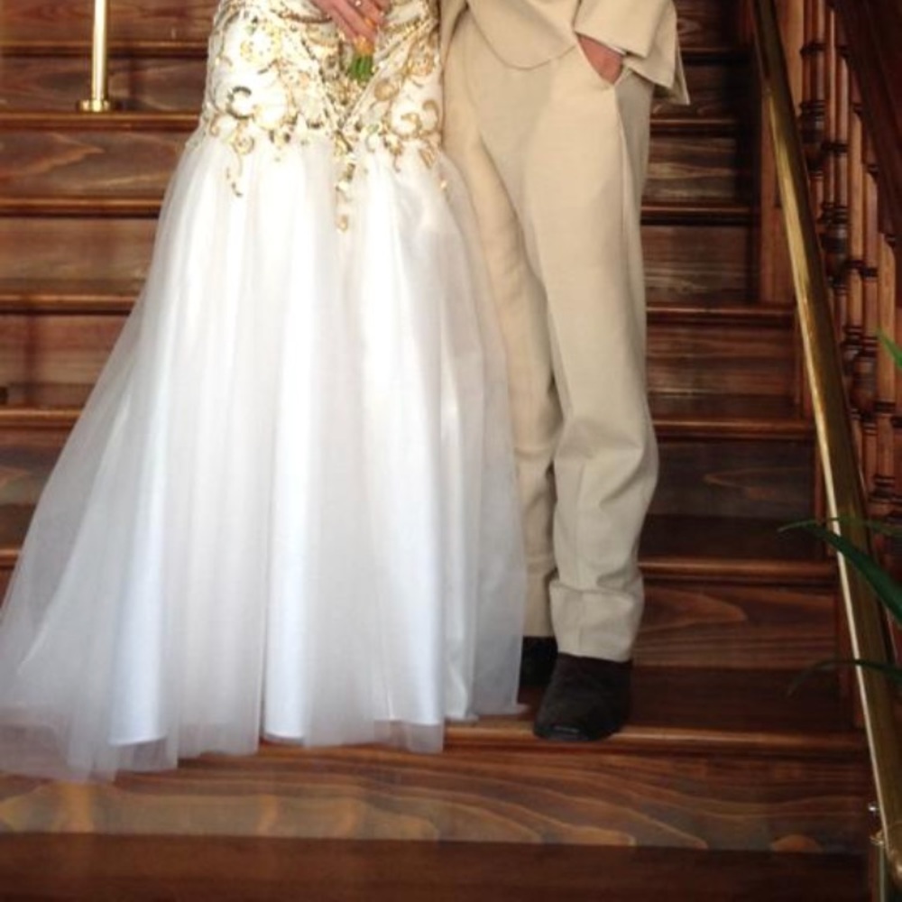 ALYCE white/gold prom dress - Picture 4 of 4
